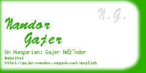nandor gajer business card
